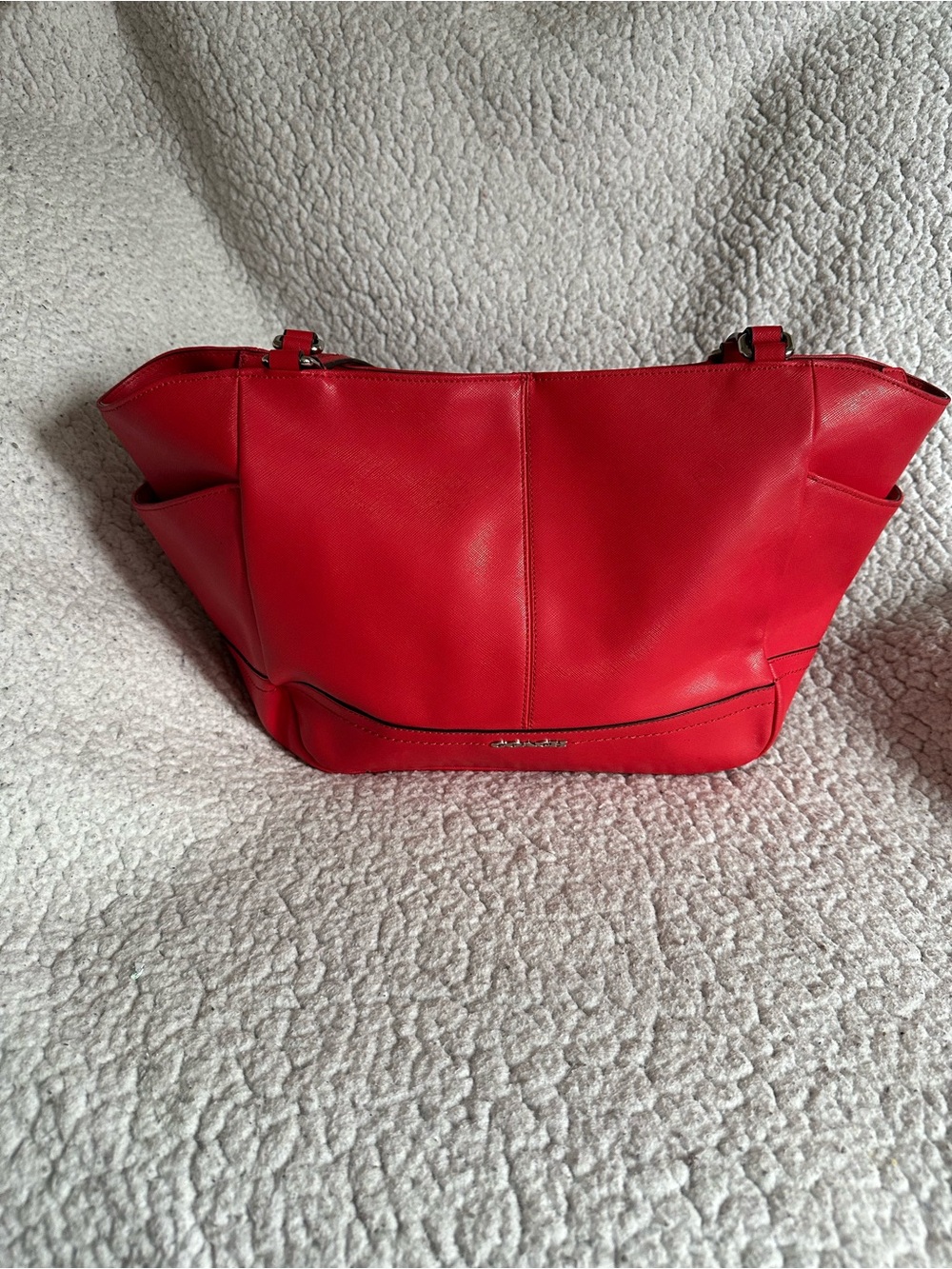 Coach Red Leather Park Carrie Tote